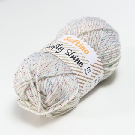 Yarn 70% acrylic, 30% silk "Softy Shine" 50 g 85 m color 01 white-1