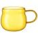 Glass kettle with two cups, yellow color, 1.2 l