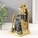 Souvenir Polystone "Goddess Femis on the throne" golden with blue 19x10x9 cm
