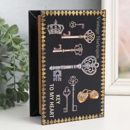 Broke Broke Wood, leatherette "Crown and keys" 4x11x17 cm-1