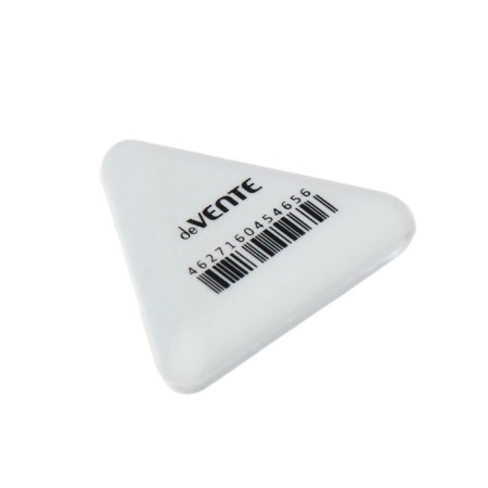 Devente trio eraser, synthetics, 37 x 37 x 10 mm, triangular, white (barcode on each eraser)-1