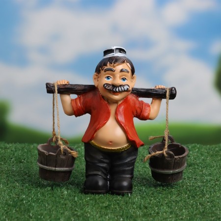 Garden figure "Grandpa with buckets" 20x7x19cm
