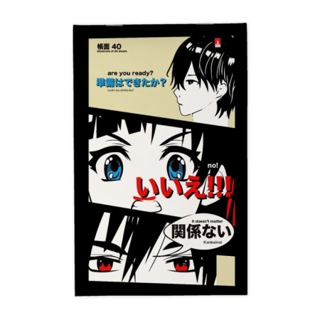 Notepad A5, 40 Manga Anime sheets, cardboard cover, mix-3