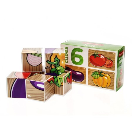 Cubes "Vegetables", without gluing, 6 pcs.-2