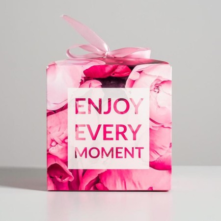 Gift folding box, packaging, "Enjoy EVERY MOMENT", 12 x 12 x 12 cm-2