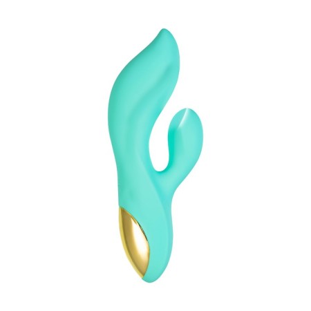 Vibrator with double stimulation Eromantica Vivian, 20 cm, silicone, mint color-5