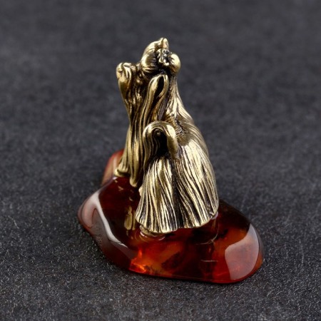 Souvenir "Yorkshire Terrier", brass, amber-1