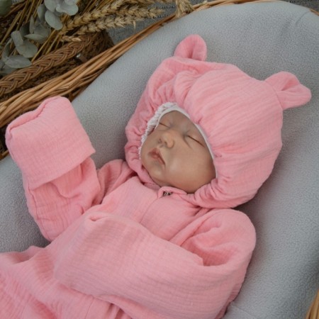 Kinderlitto “Muslin” discharge kit, 4 items, height 50-56 cm, bright pink color-8
