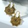 Earrings Metal "Vostok" Flower, Color Black Gold