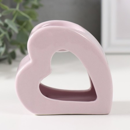 Aroma lamp ceramics "Heart" Lilac 9x4.8x8 cm