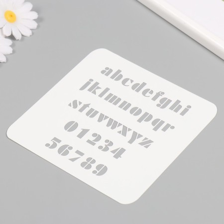 Plastic stencil "English alphabet", 15x15 cm-1