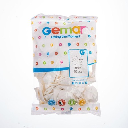 Latex ball 14 ", pastel, set of 50 pcs., White-1