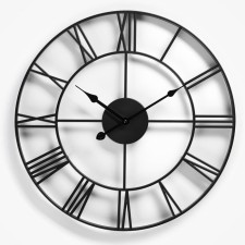 Watching clock, series: loft, smooth move, d-45 cm, black