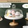 Ceramic dessert stand with a lid-pneaking on a wooden leg Bellatenero, D = 25 cm, white color