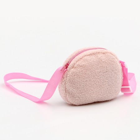 Soft bag "Bear" with a bow, the color is pale pink-1