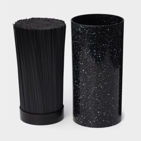 Knives stand with filler "Black granite", 22 × 11 cm, black color-1