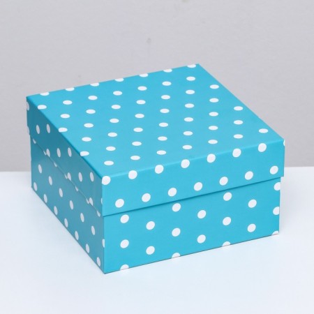 Gift box lid is, 19 x 19 x 10.5 cm. "Funny peas", Blue, White-1