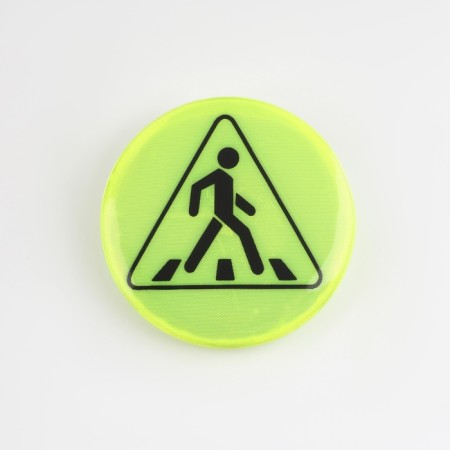 The reflective icon "Pedestrian crossing", d = 3 cm, yellow color-2