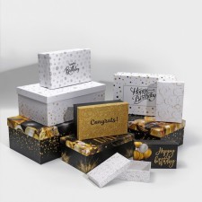 A set of boxes 10 in 1, gift packaging, “Happy Birthday”, 12 x 7 x 4 - 32.5 x 20 x 12.5 cm