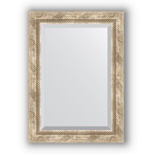 Mirror with fatset in the baguette frame - Provence with weaving 70 mm, 53 x 73 cm, EvoForm