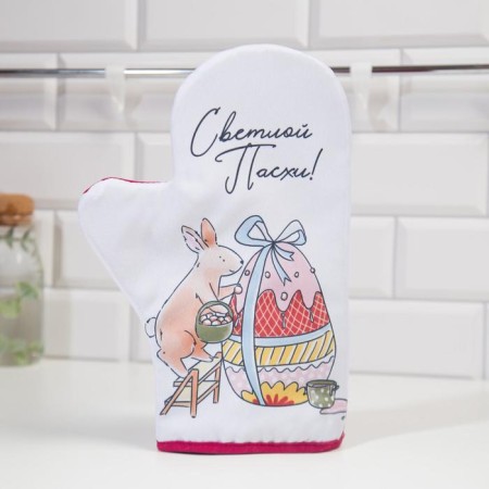 Mittens-Poskama of the Dolyan "Easter" 20x28 cm, 35% cotton, 65% PE, Vatin 250 g/m2