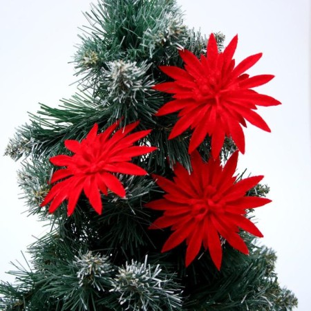 Christmas tree decoration "Astra" (set 3 pcs) 8 cm, red-1