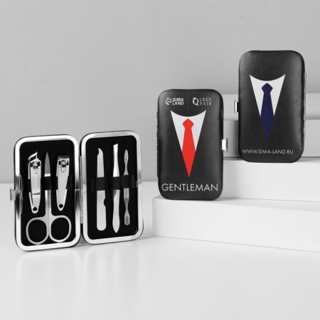 The manicure set "Gentleman", 6 items, in a case, multi -colored
