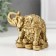 NECKE Polystone "Elephant on Coins" bronze 6.7x8.2x4.6 cm