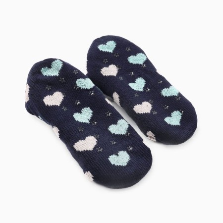 Noski shortened non-circulating with fur, the color of dark blue/hearts, size 36-40-1