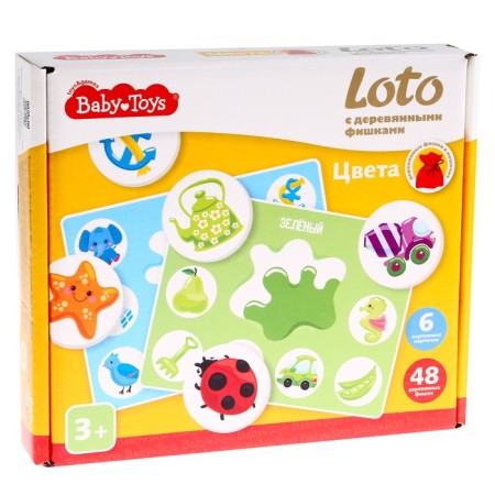 Lotto with wooden chips "Colors" Baby Toys-4