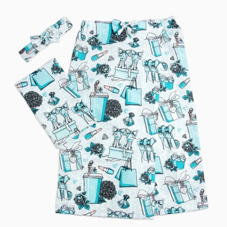 Set for the Ethel Sauna "Mint Mood" Pareo with a bow+towel 80x150 cm+dressing, 100% HL-3