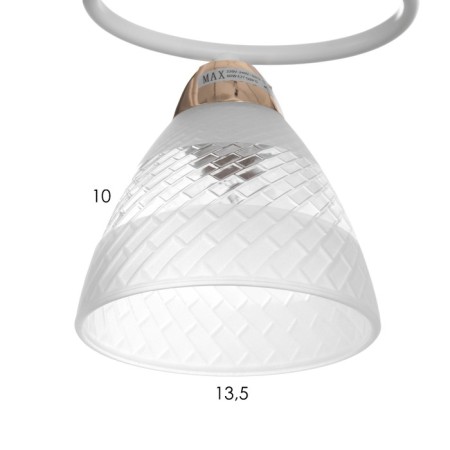 Linda chandelier 5x60W E27 white, gold 55x55x23cm-5