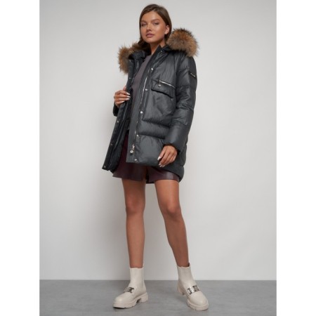 Winter jacket, size 46, dark gray color-17