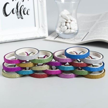 Adhesive tape plastic "shine" winding 3 meters width 0.7 cm mix-2