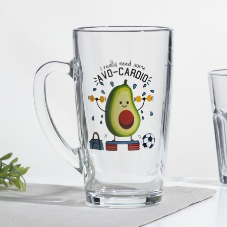Avocado mug, 400 ml, MIX drawing-6