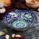 Rishtan ceramics "Flowers", 25 cm, blue, corrugated, oval