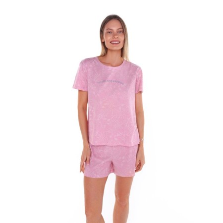 Female set (T-shirt/shorts), powder pink color, size 42-1