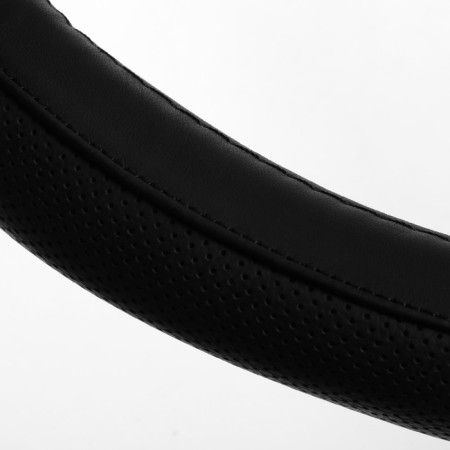 Torso steering wheel, genuine leather, size 38 cm, perforated insert, black-1