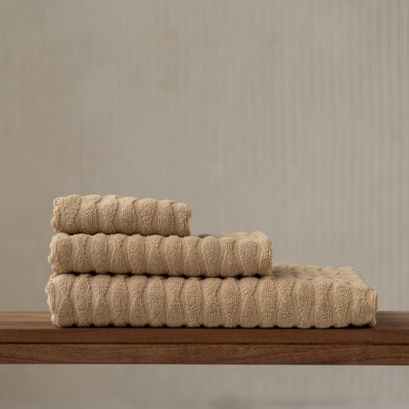 Terry towel Pasionaria "Wave", 450 gr, size 70x140 cm, beige color-1