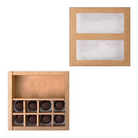 Folding box under 8 sweets + chocolate, craft, 17.7 x 17.8 x 3.8 cm-2