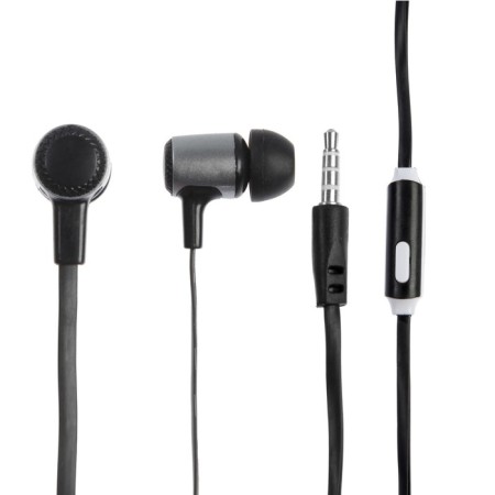 Luazon W-03 headphones, vacuum, microphone, flat wire, black