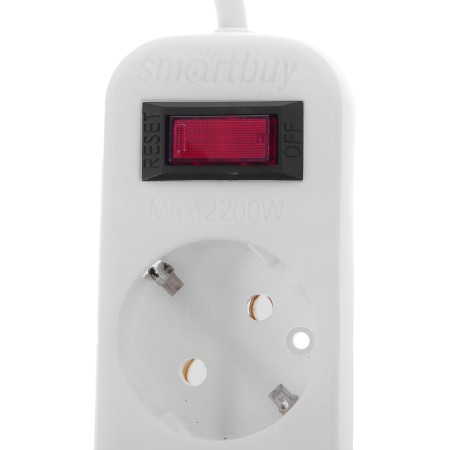 Smartbuy network filter, 5 outlets, 3 m, 10 A, 2200 W, s/c, with off., White-1