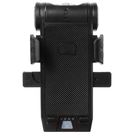 Holder for a steering wheel for a phone with functions: flashlight, sound signal, Power Bank-6