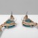 Earrings with Cleo rhinestones rain, blue color in gold