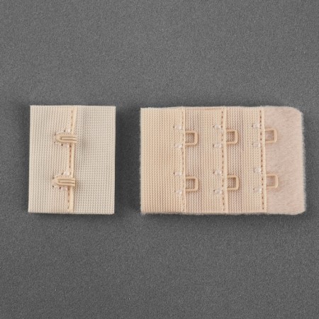 Flasp for a bra, 3 rows 2 hooks, 3.3 × 2.8 cm, 3.3 × 5 cm, 10 pcs, beige color-1