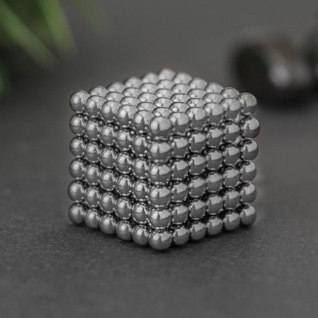 Antistress Magnet "Neokub" 216 balls d = 0.3 cm (silver)
