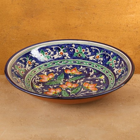 Largan Rishtan ceramics "Flowers", 33 cm, blue-4