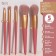 A set of makeup brushes, 5 objects, pink color