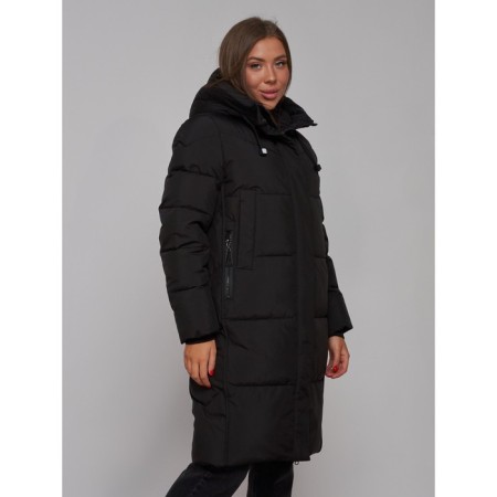 Coat insulated winter female, size 48, black color-8