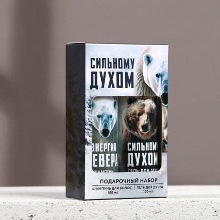 Gift set "strong spirit", shower gel and hair shampoo, 2x100-6